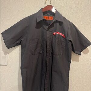 Vintage style gas station El Norteno button down men's shirt